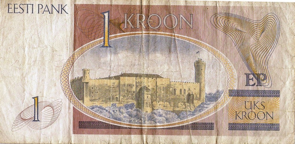 Одна эстонская крона | Коллекция купюр и монет